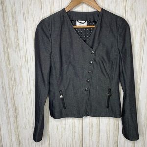 Akris Punto Asymmetrical wool and flax blazer 4